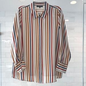 Lafayette 148 New York Multicolor Striped Button Down Shirt